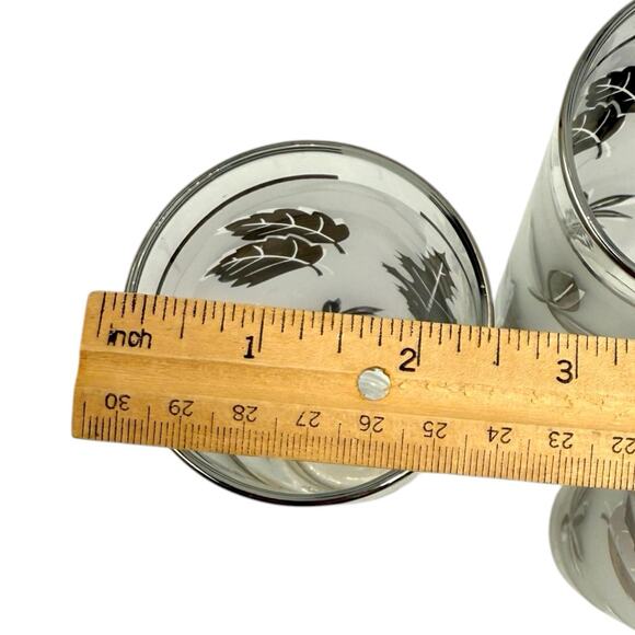 Libbey Silver Leaf 7” Tom Collins Glasses Tumbler Set of 6 Frosted Vintage 1960s - Picture 4 of 8